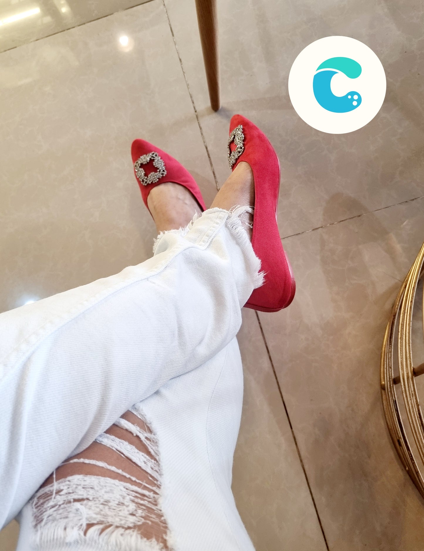 Cristy Bright Red with buckles