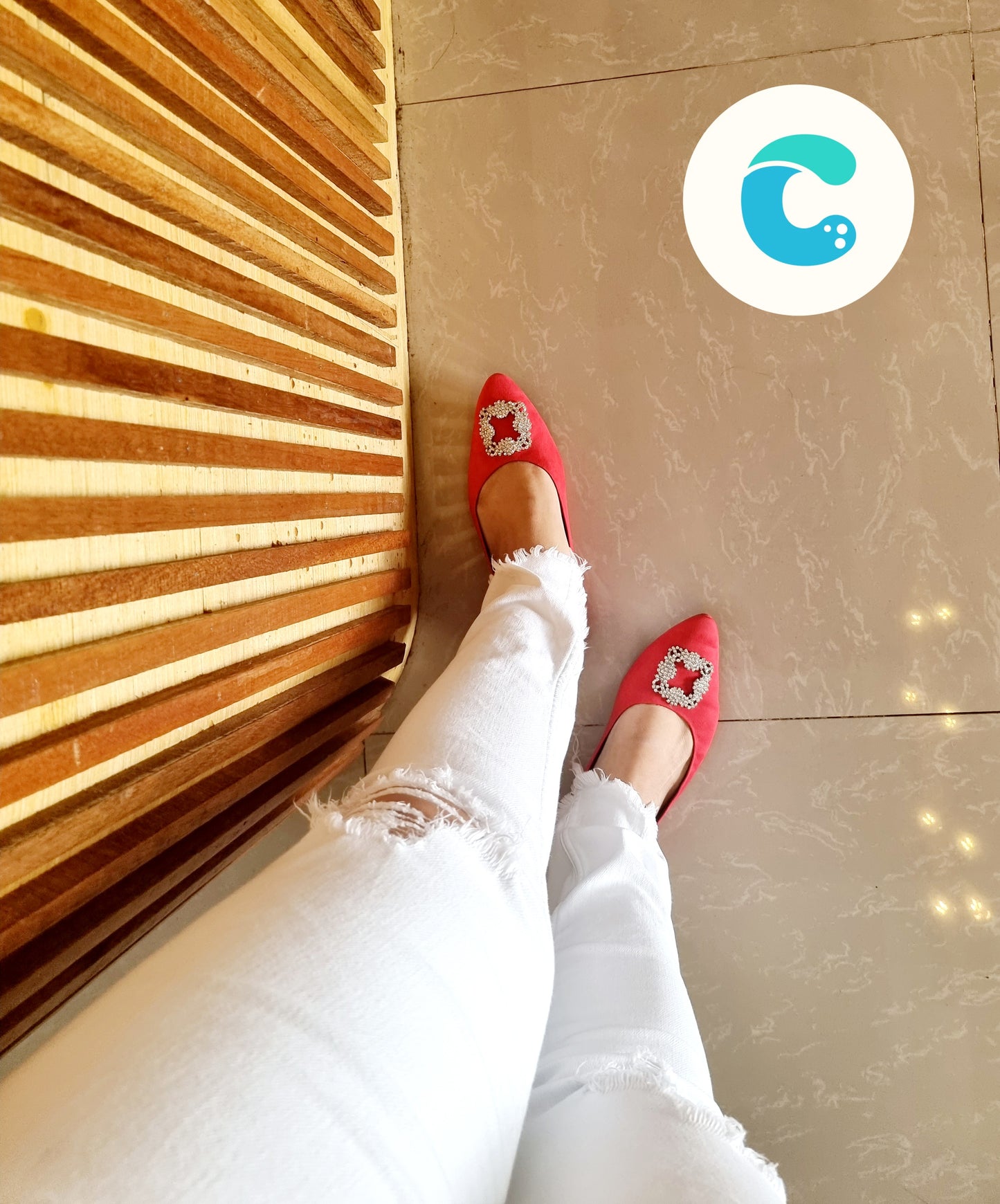 Cristy Bright Red with buckles