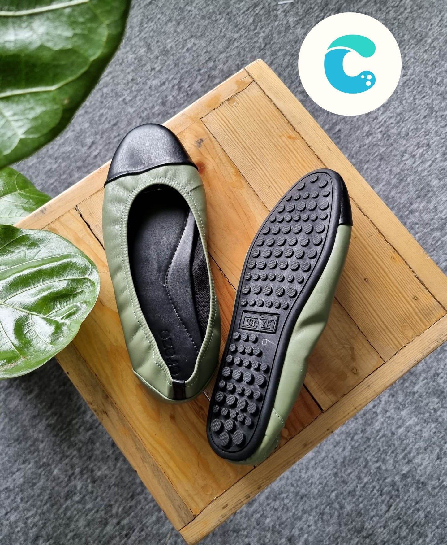Craze captoe olive green