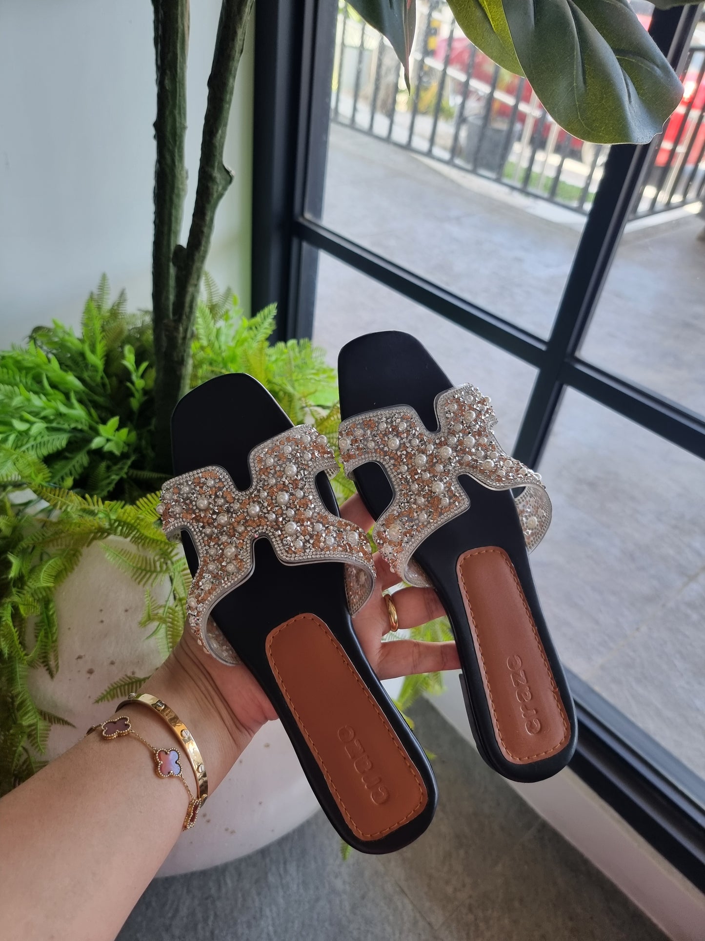 Craze H-Straps Sandals Rose Gold