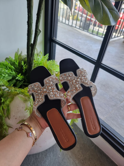 Craze H-Straps Sandals Rose Gold