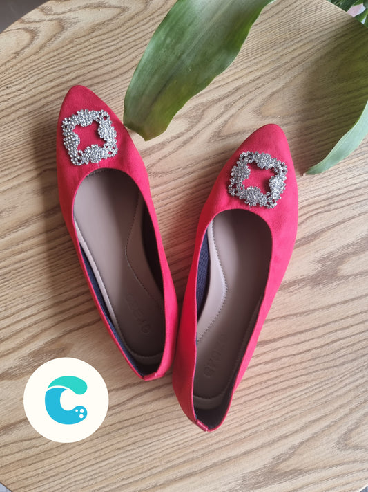 Cristy Bright Red with buckles