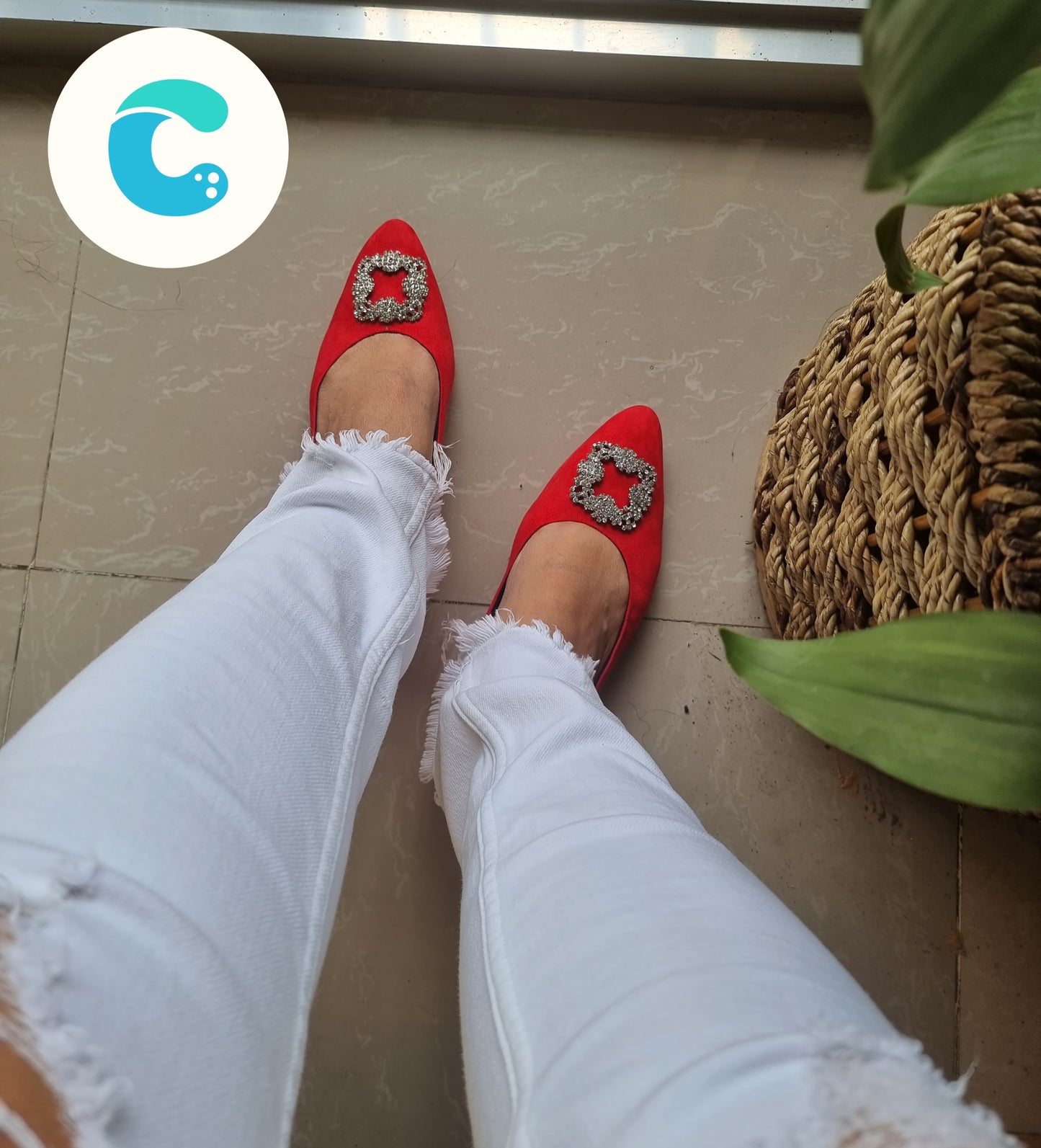 Cristy Bright Red with buckles
