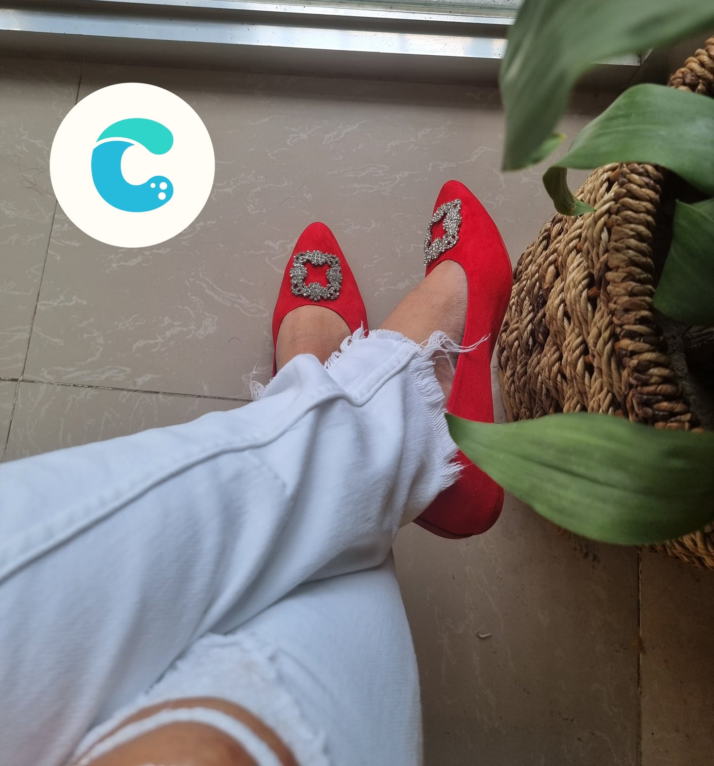 Cristy Bright Red with buckles