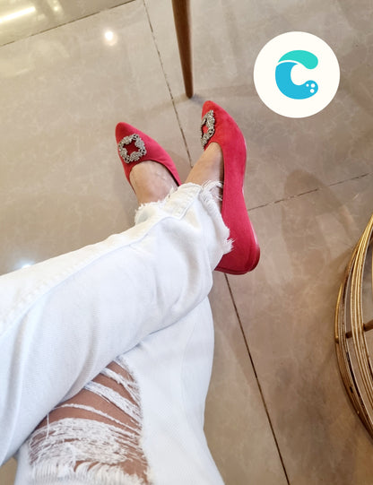 Cristy Bright Red with buckles